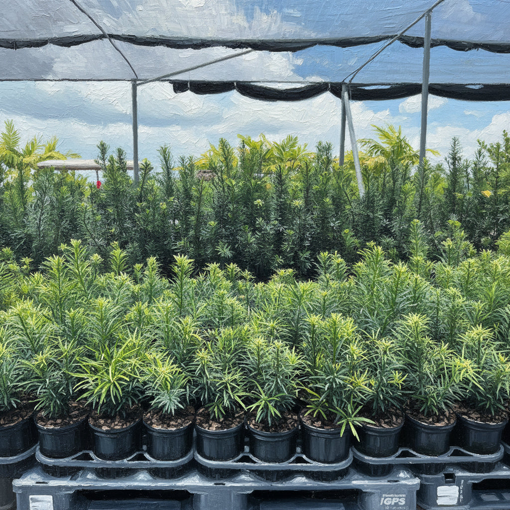 Yew Podocarpus Bush Maki, Japanese Yew in a 6in pot