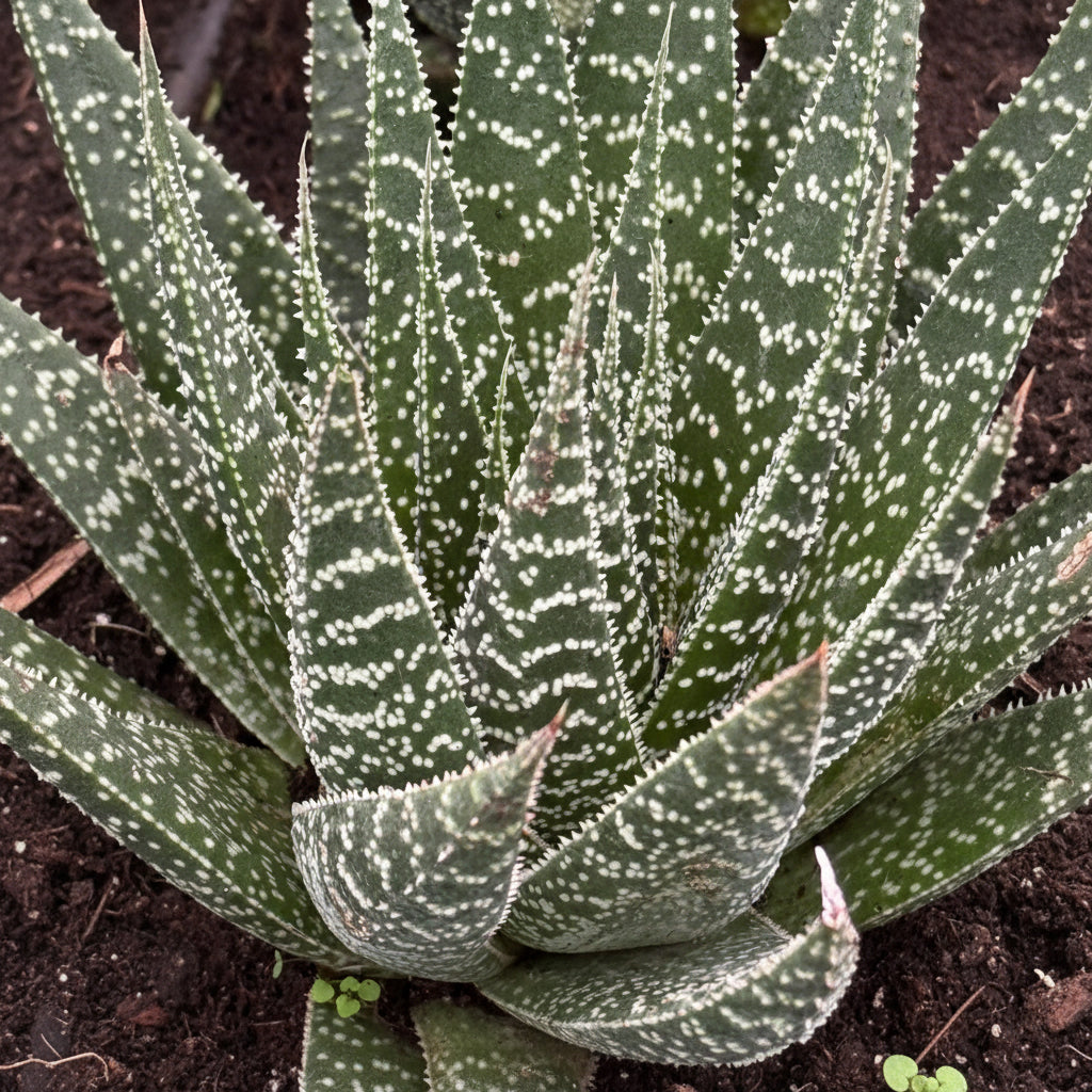 Aloe, Lace Aloe Aristaloe Aristata, Torch Plant, Bearded Aloe Succulent up close of foliage