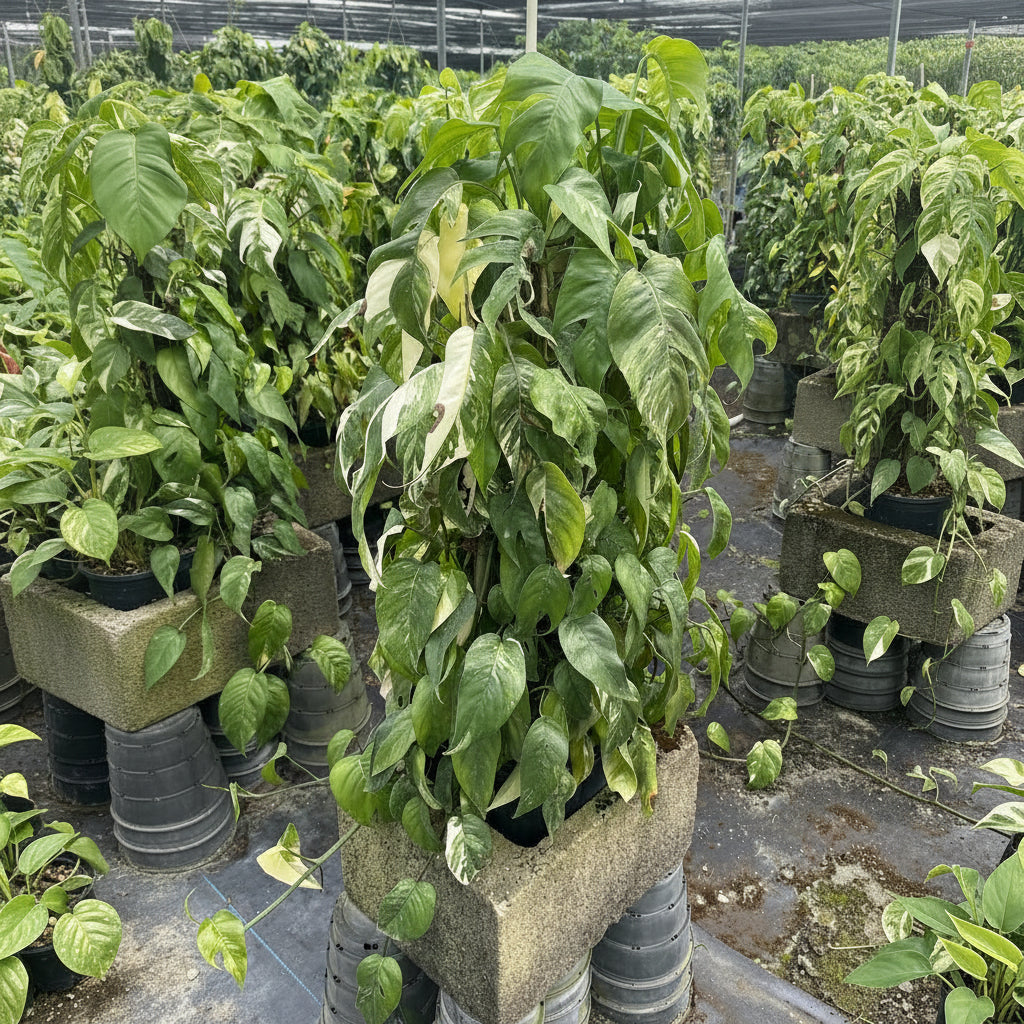 Pothos Albo Variegated in Trellis
ina 2gal pot