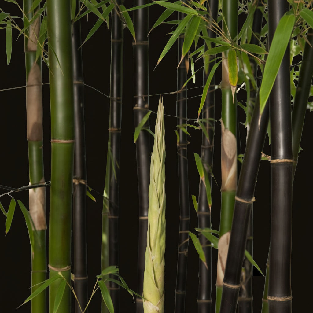 Black Bamboo Timor, Bambusa Lako closeup view