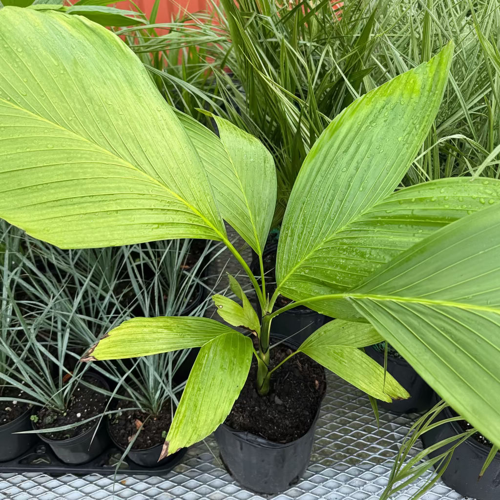 single leaf of Chamaedorea Ernesti Augustiii Palm Tree, Rare and Exotic