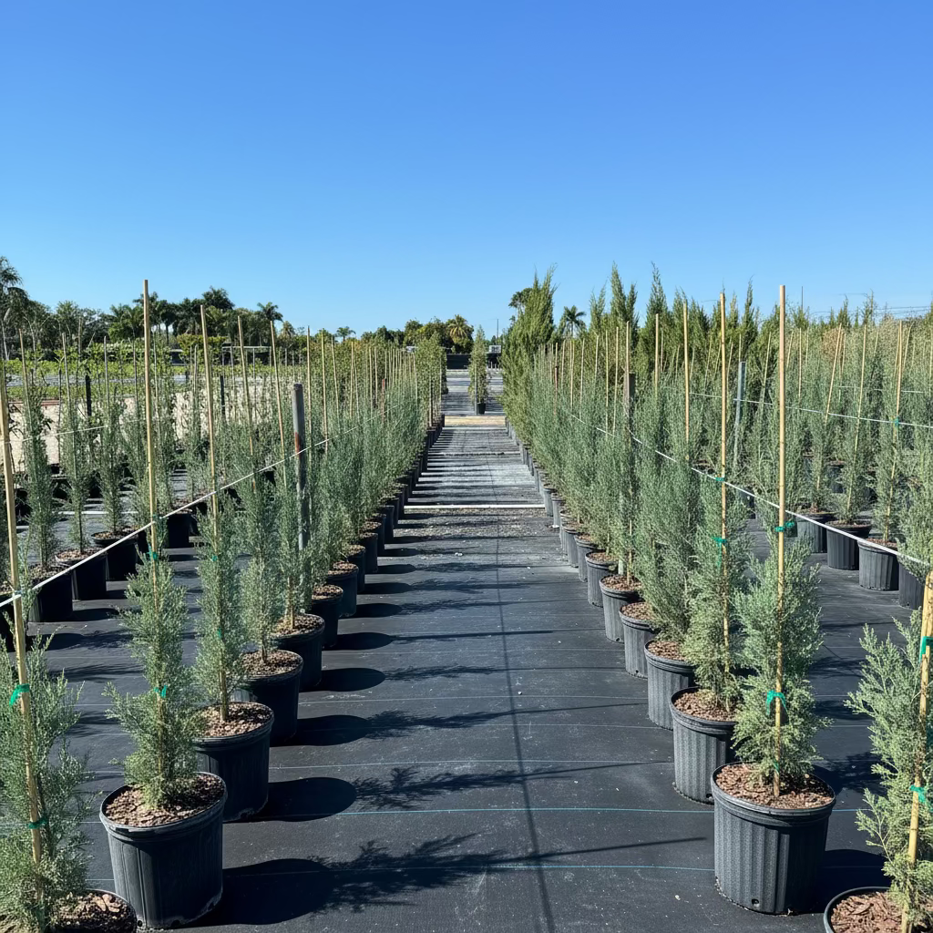 Skyrocket Juniper Tree Rocky Mountain
outside in rows in 5gal pot