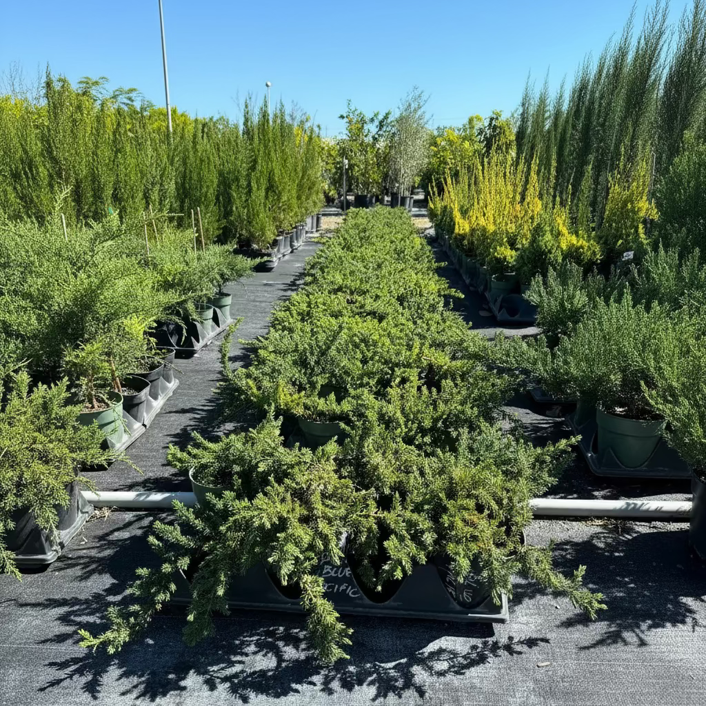 Potted Old Gold Juniper plants