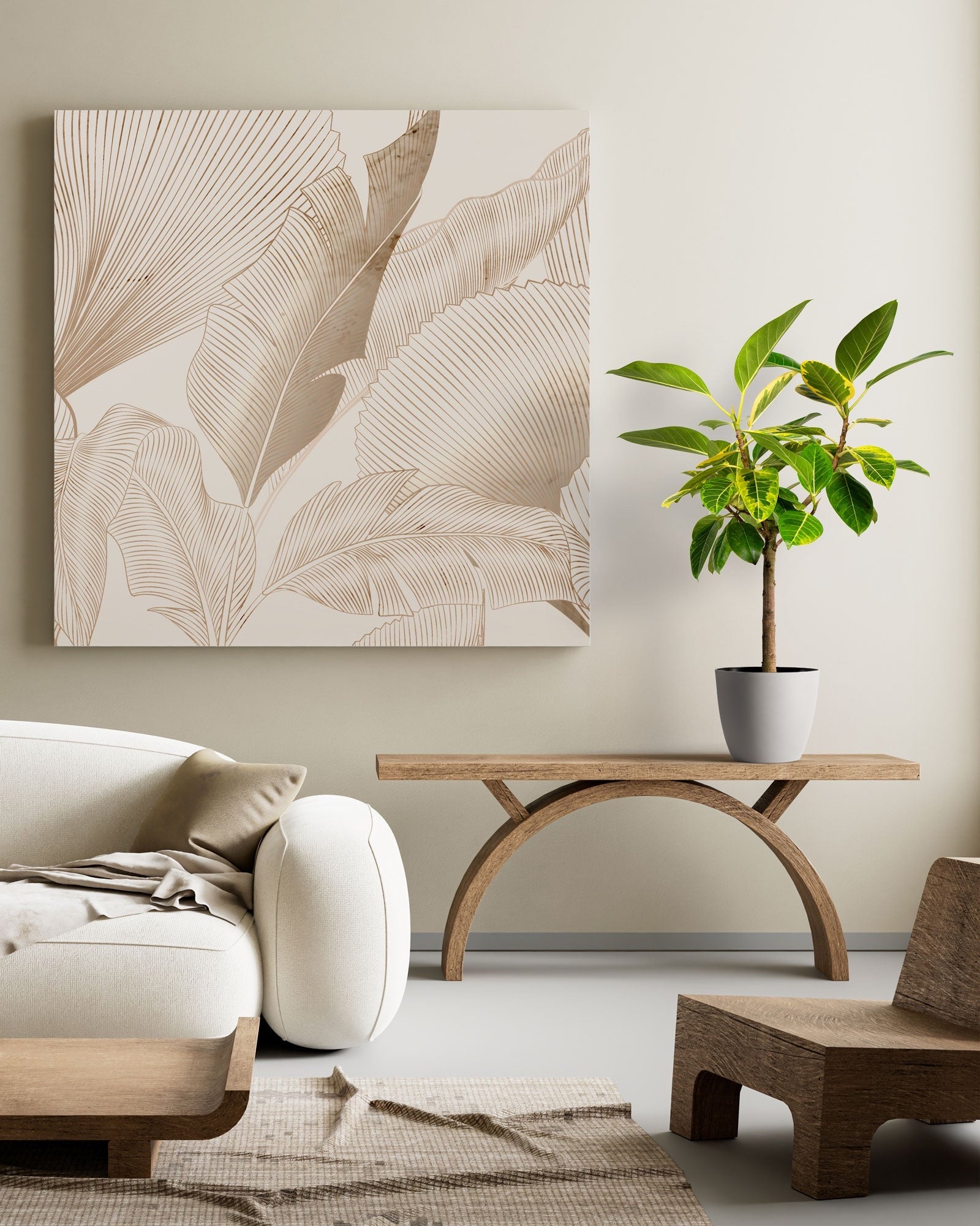 Ficus Altissima Tree Form Multibranch, Variegated Yellow Gem Rubber Tree