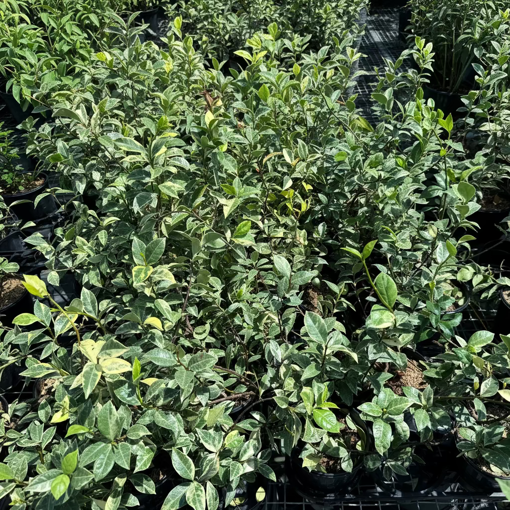 Jasmine Confederate Variegated, Vining Plant in Trellis leaves