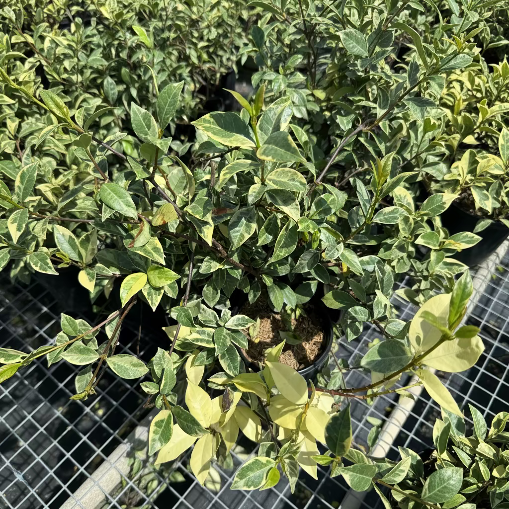 upper view of Jasmine Confederate Variegated, Vining Plant in Trellis outside view