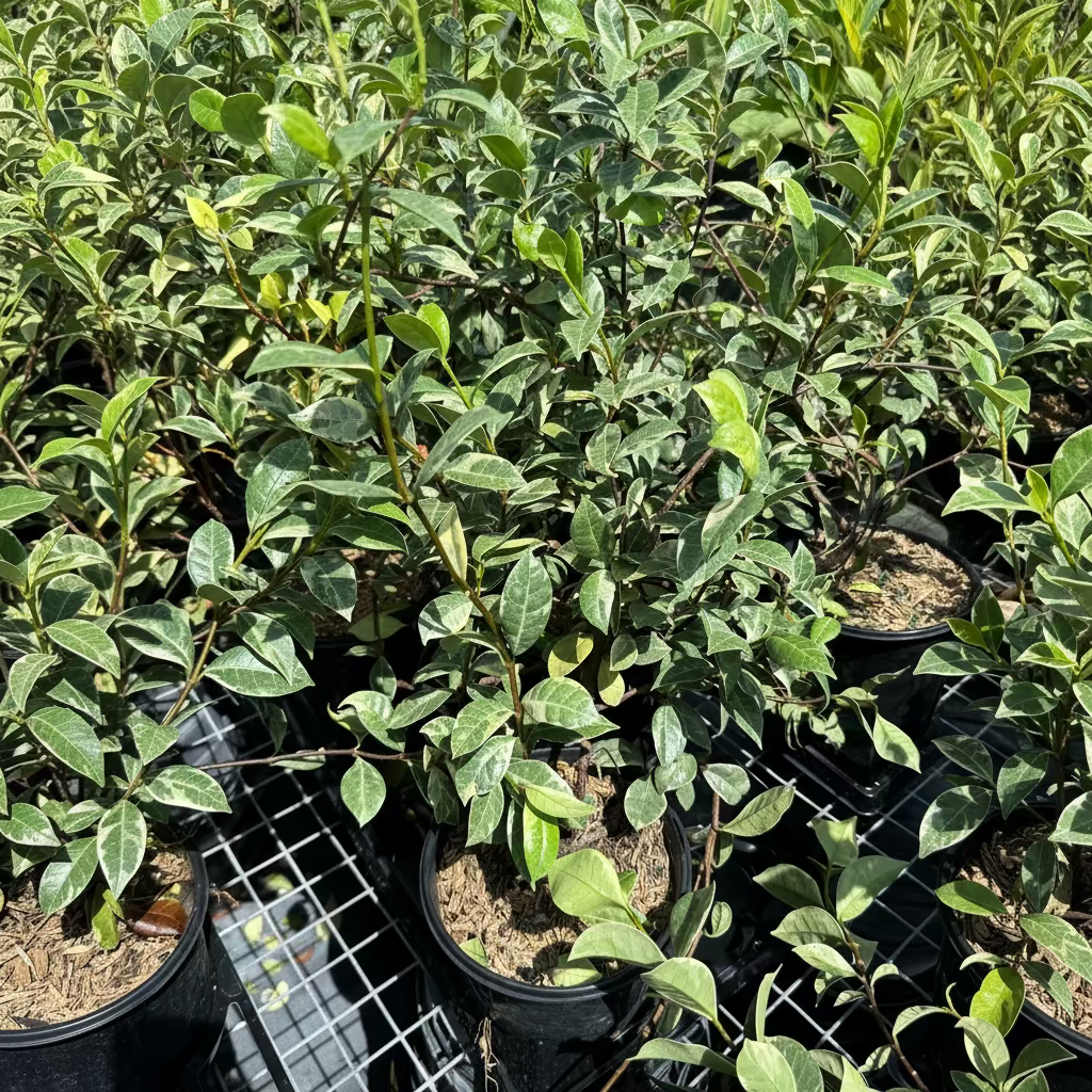 leaves of Jasmine Confederate Variegated, Vining Plant in Trellis