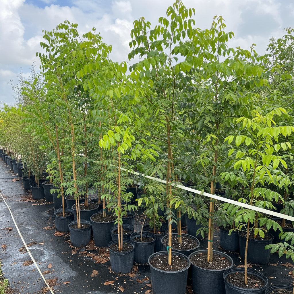multiple Mahogany Tree, Swietenia mahagoni in a nursery