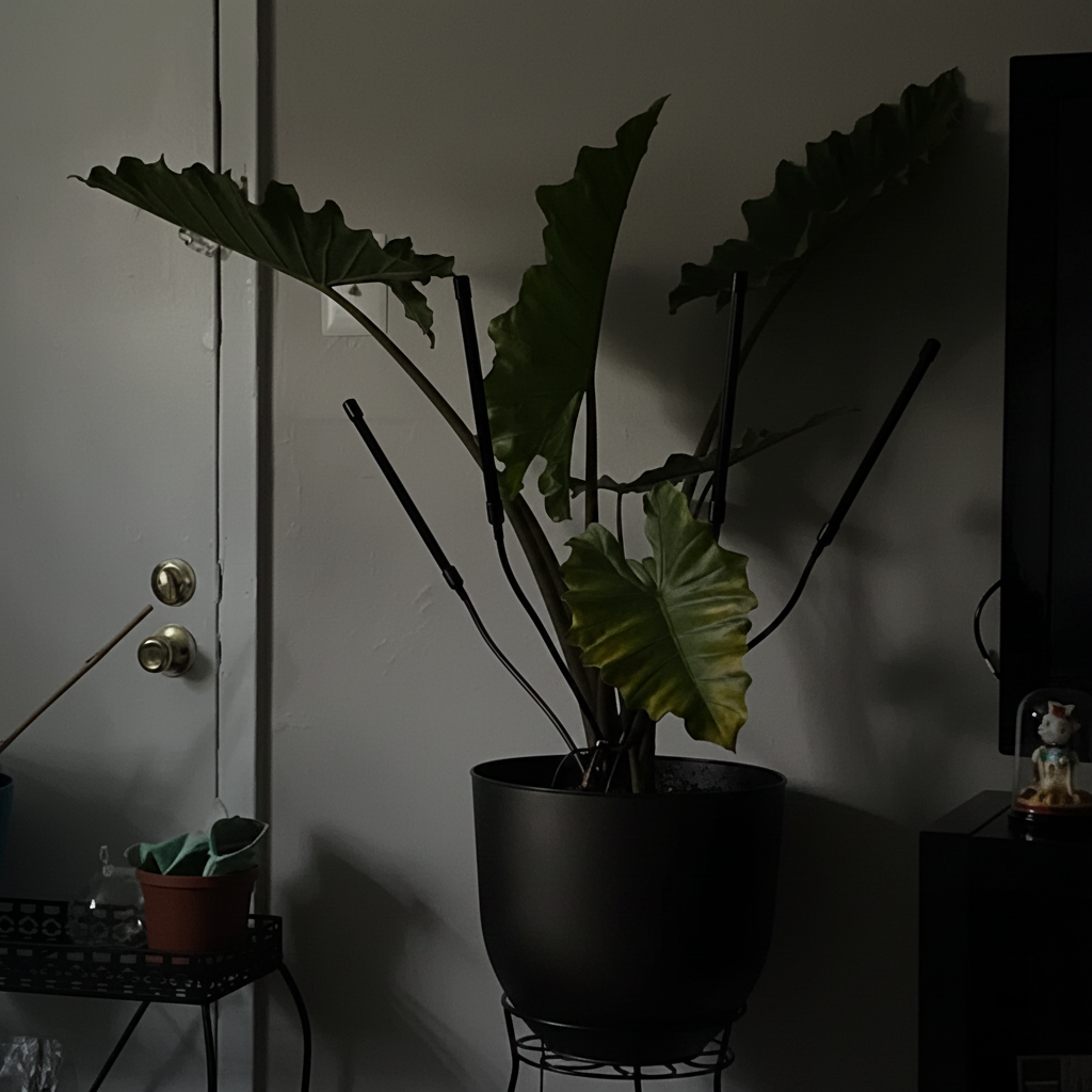 Alocasia Calidora, Elephant Ears, Live Tropical Plant in a room