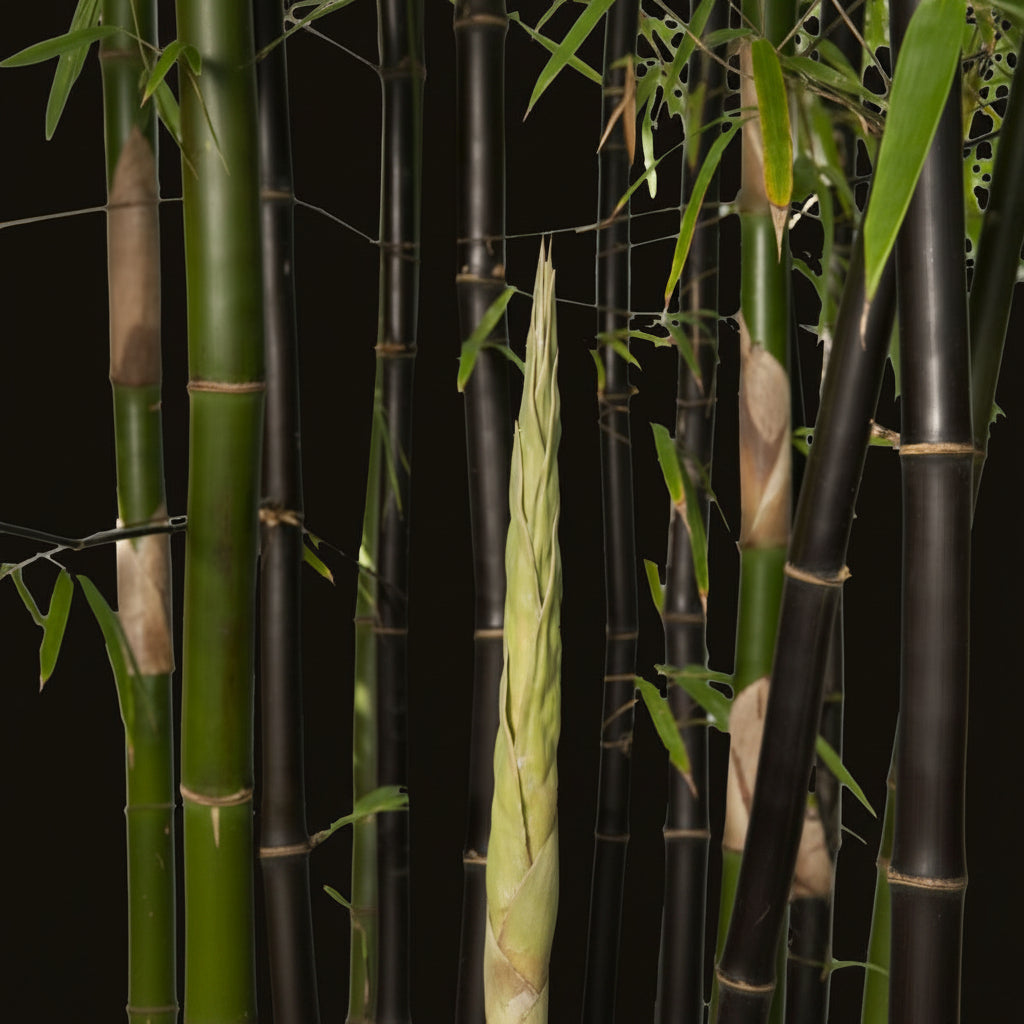 close view of Black Bamboo Nigra, Phyllostachys Nigra &