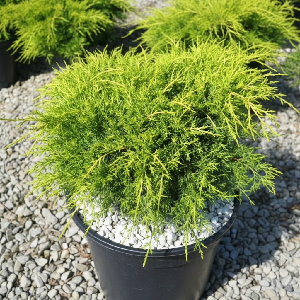 A close-up of Old Gold Juniper foliage.