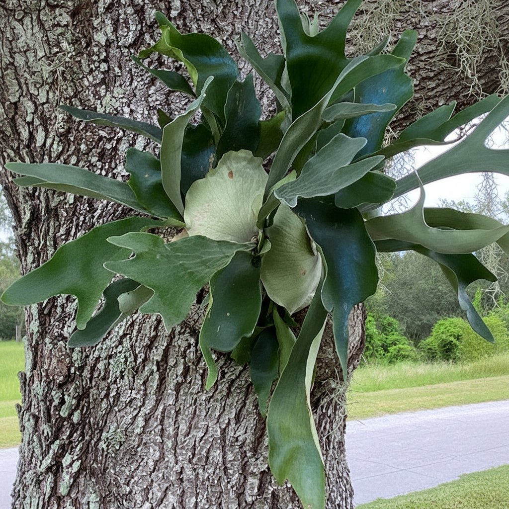cloe view of Staghorn Fern, Platycerium Bifurcatum Netherlands