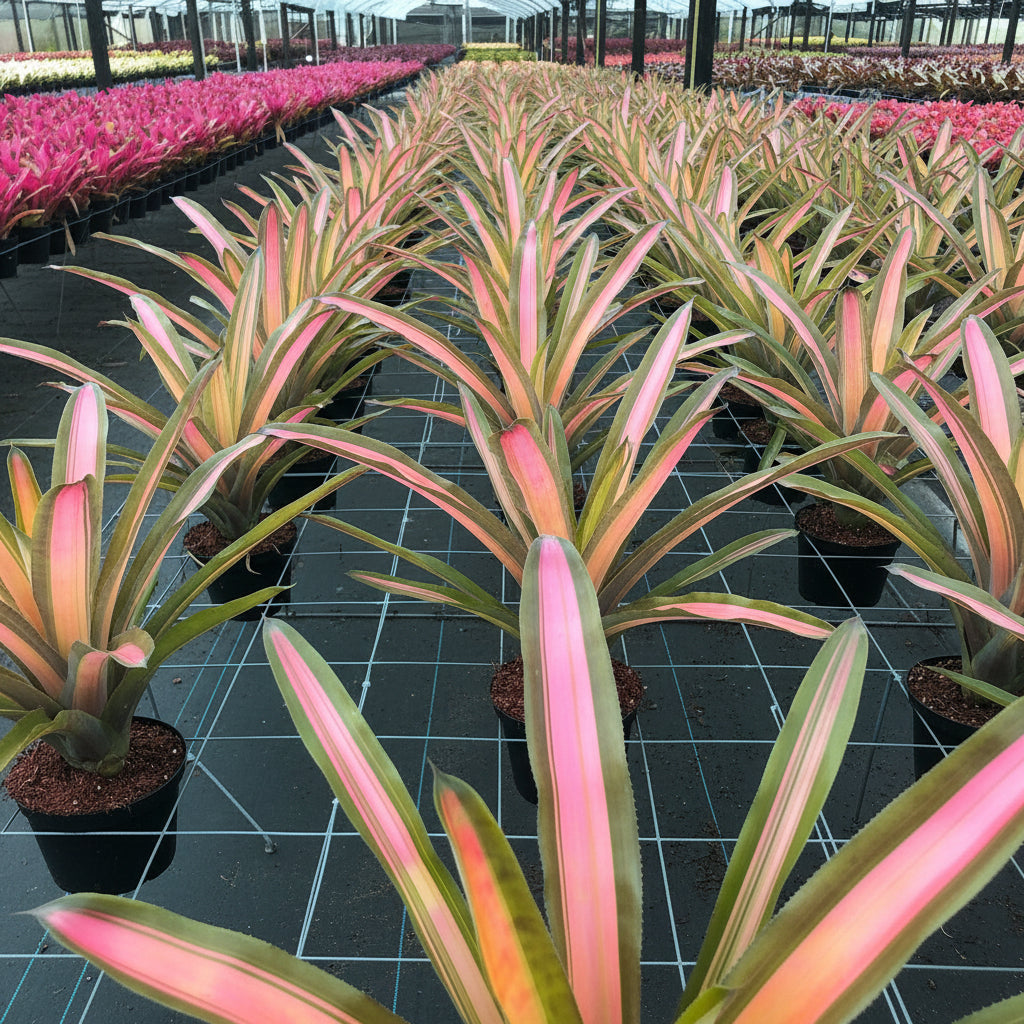 multiple Bromeliad, Aechmea Alvarez Variegated