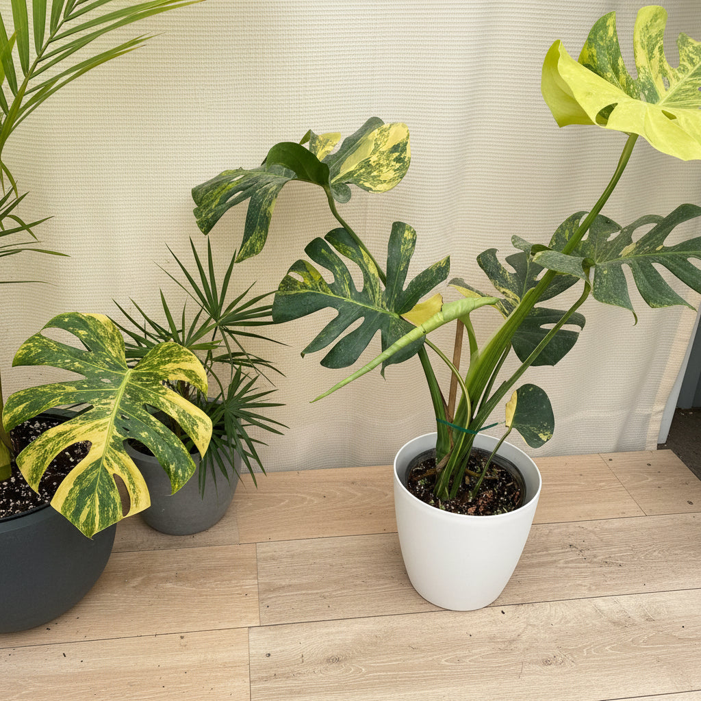 multiple Monstera Deliciosa Aurea Highly Variegated Rare and Exotic