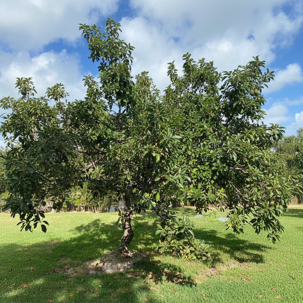 Mature Choquette Avocado (Persea Americana) fruit tree growing outdoors