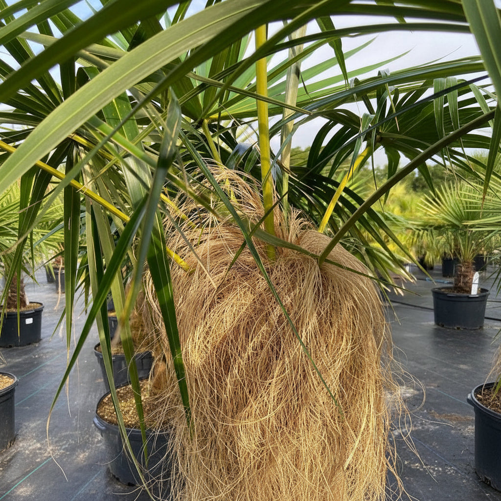 close view of Old Man Palm, Rare and Exotic Palma Petate