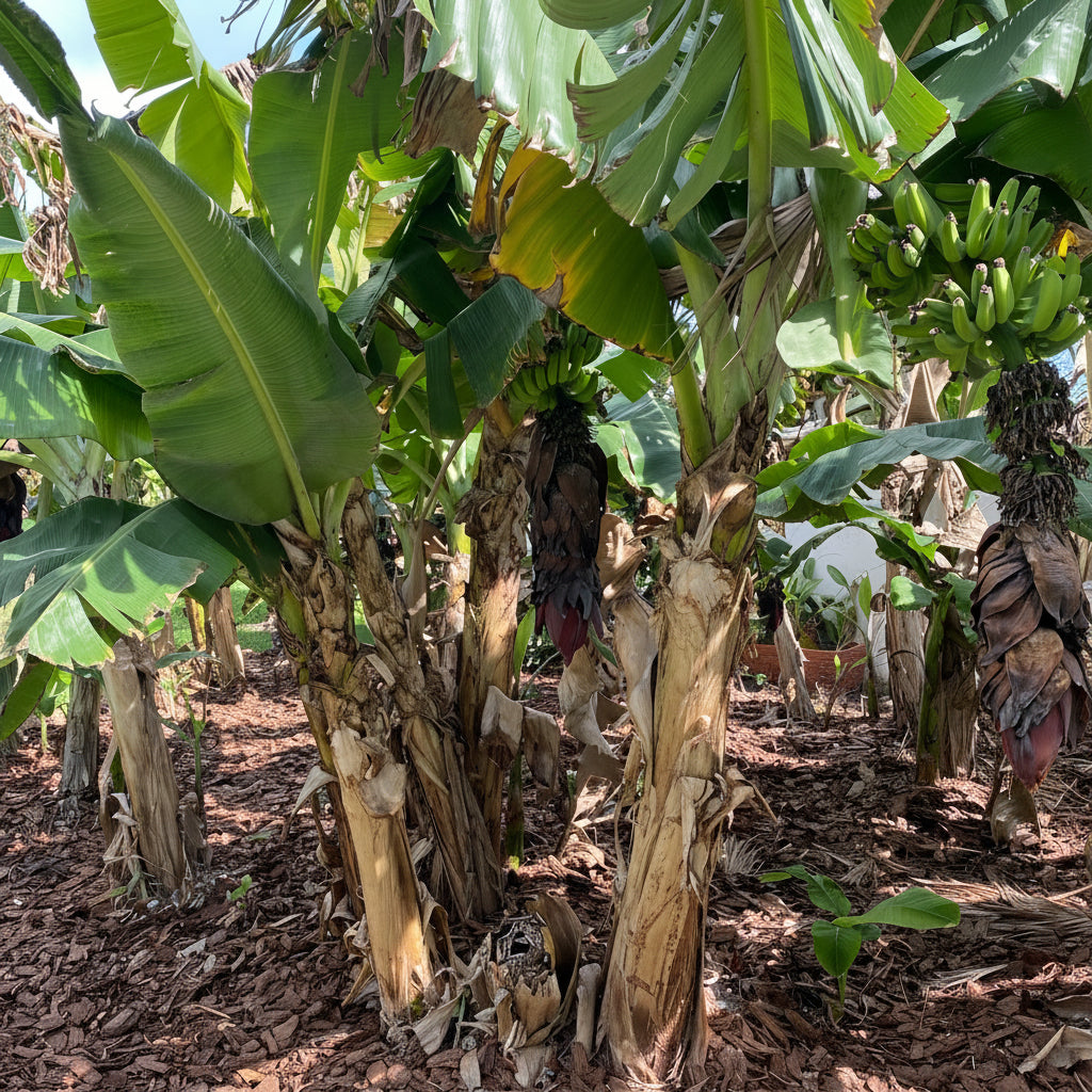 outside view of Musa Basjoo Cold Hardy Banana Fruit Tree