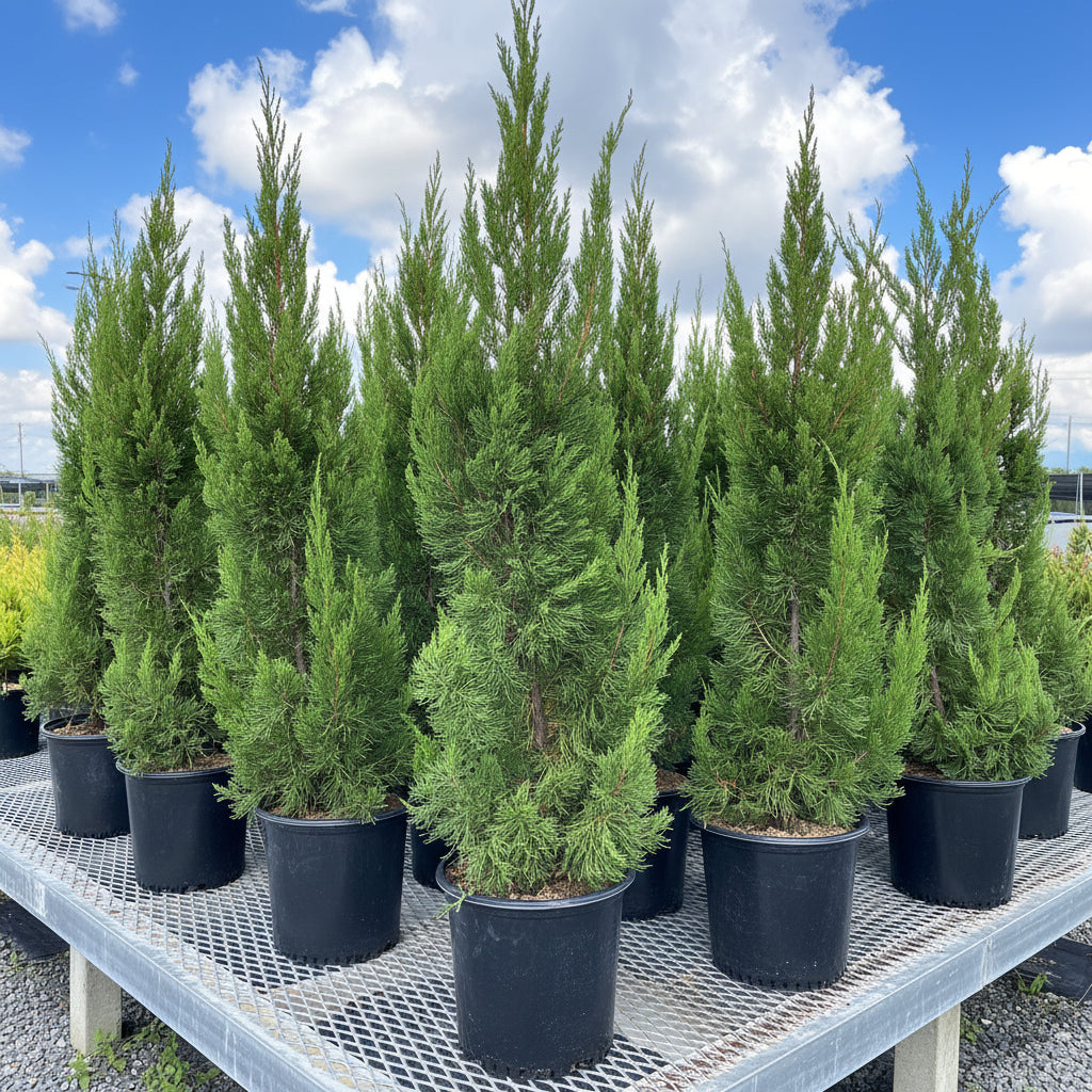 Spartan Juniper Tree, Juniperus chinensis Located at nursery in 2gal Pot
