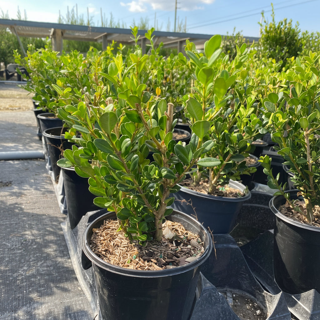 Winter Green Boxwood Shrub Neatly trimmed bushes