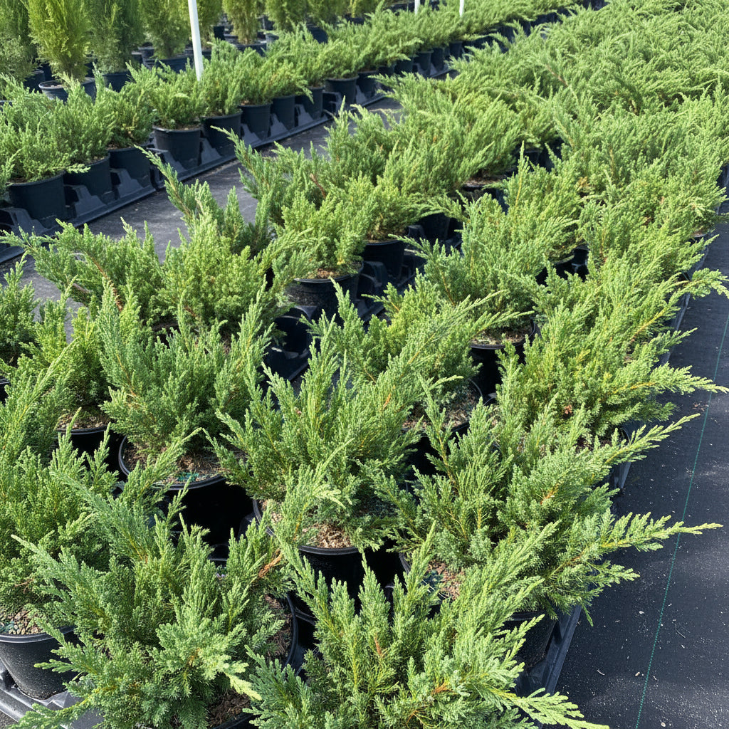 A Parsonii Juniper Shrub with dense, textured green foliage.