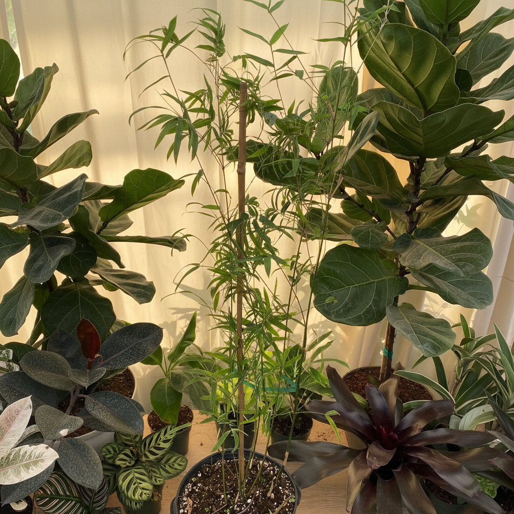 Silverstripe Bamboo Bambusa multiplex inside of a home