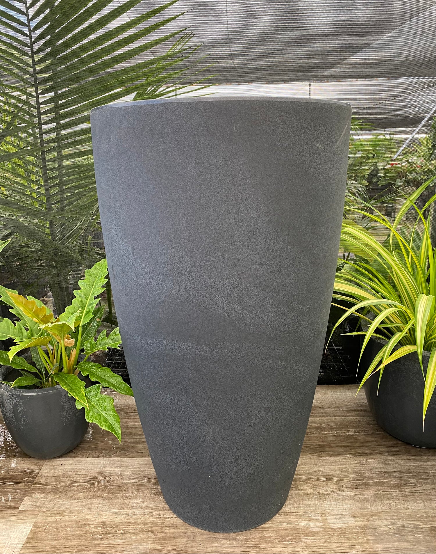 designer outdoor plant pots Tall Modern Planter Pot, Tapered Cylinder Design