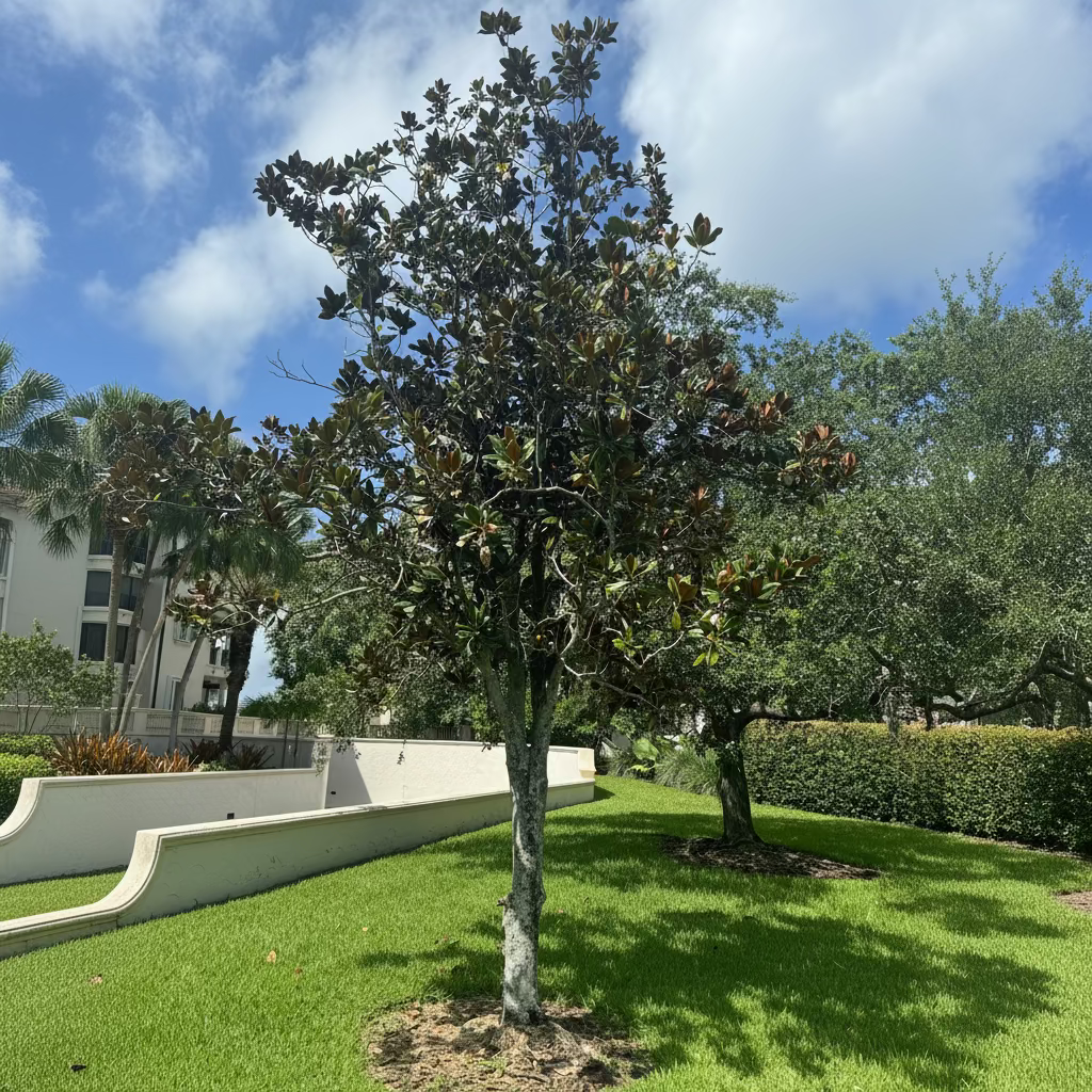 Mature Satin Leaf Fruit Tree in outdoor landscape