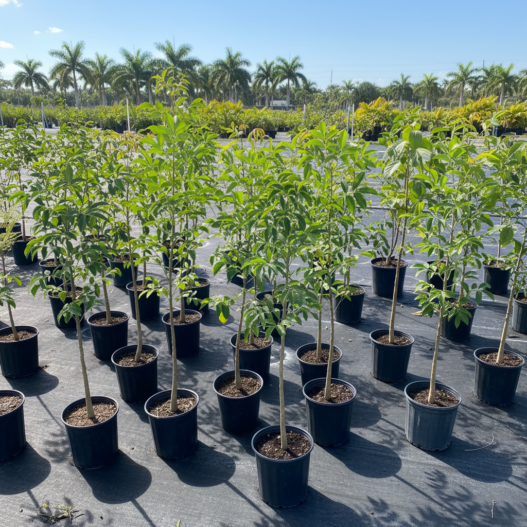 multiple Mahogany Tree, Swietenia mahagoni in a nursery